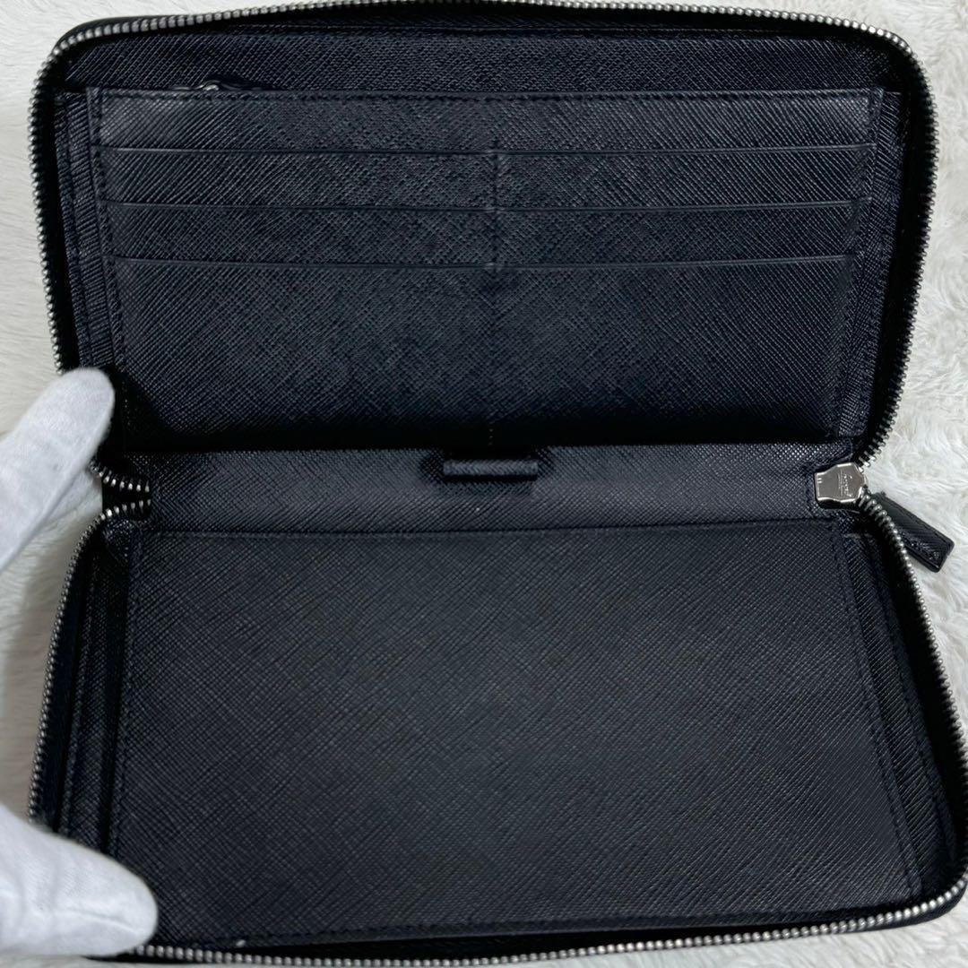 希少✨ プラダ ラウンドジップ オーガナイザー サフィアーノレザー 長財布 黄色