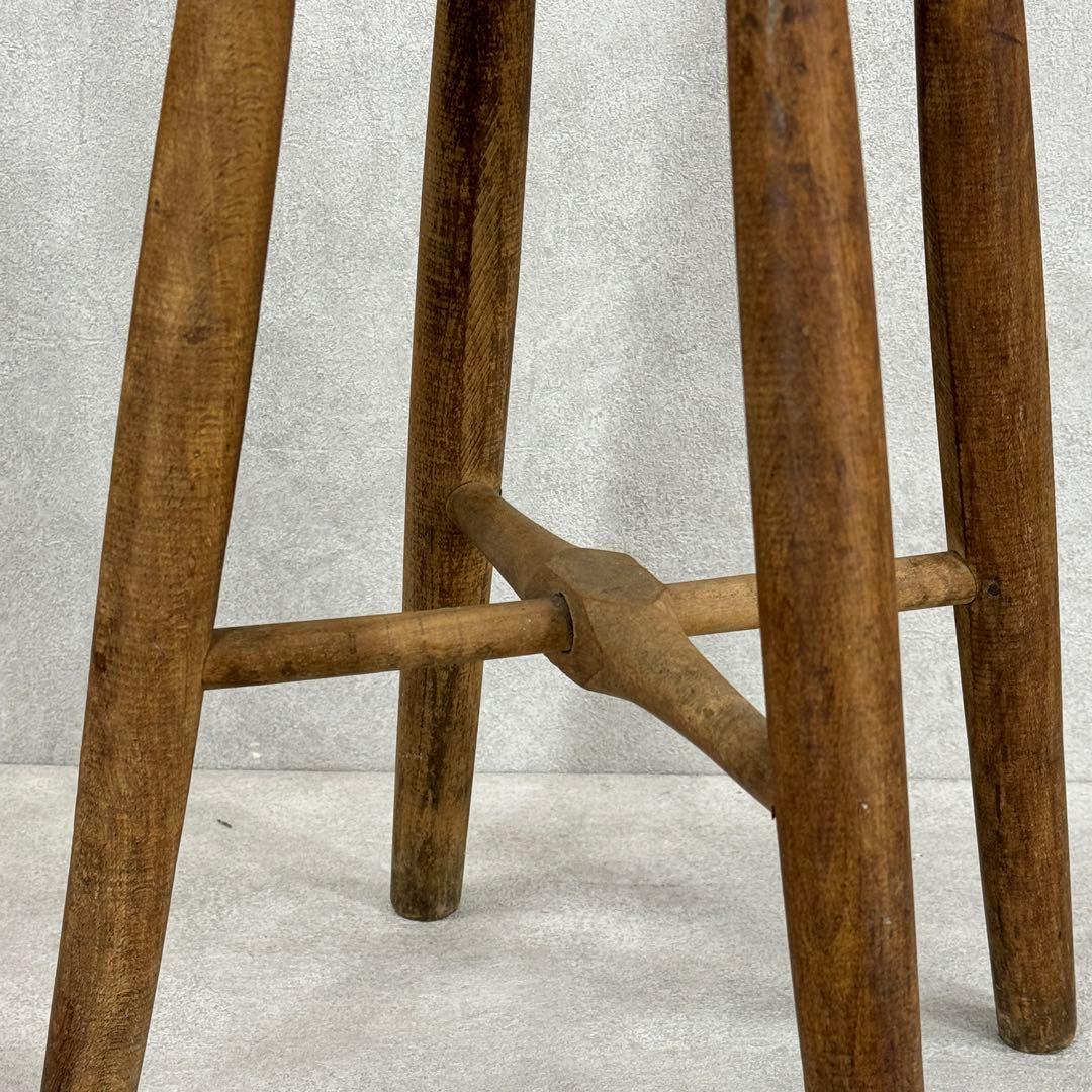 丸椅子 スツール 木製 古家具 丸イス 昭和レトロ インテリア アンティーク