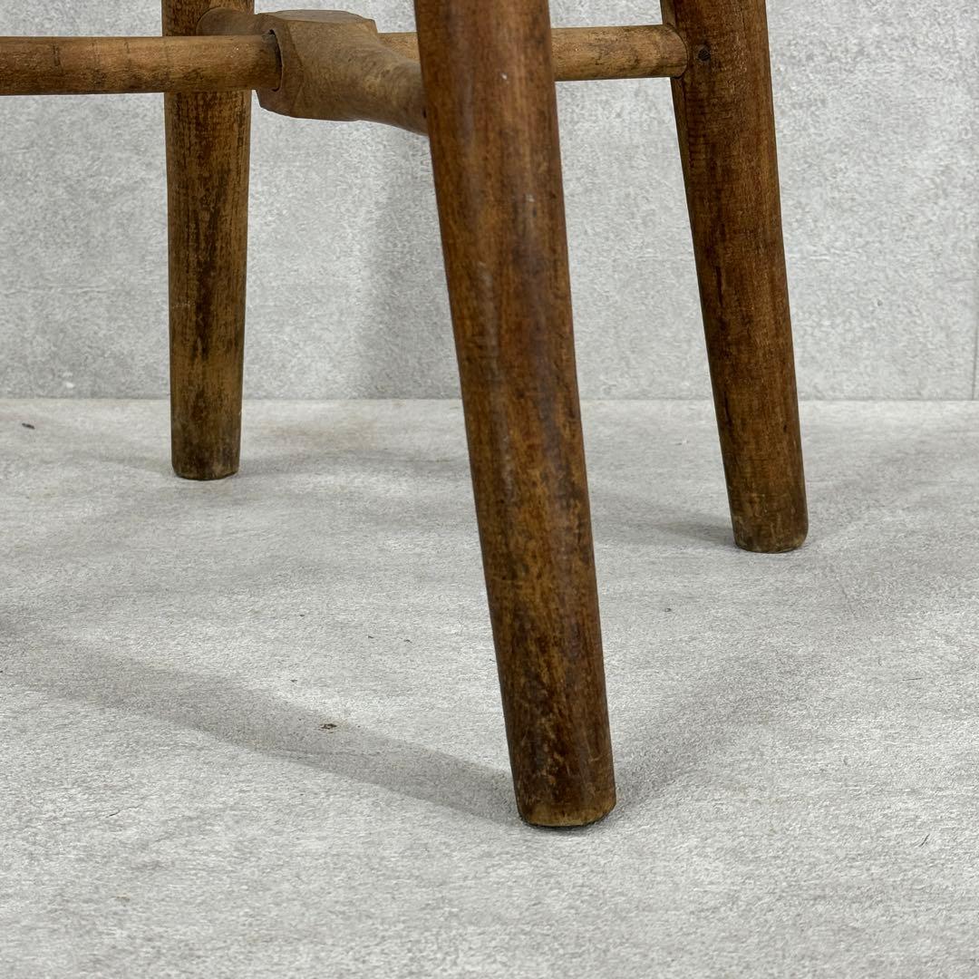 丸椅子 スツール 木製 古家具 丸イス 昭和レトロ インテリア アンティーク