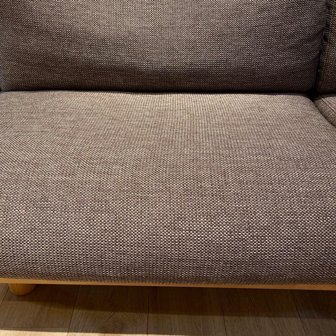 むらさき 無印良品 ゆったり座れるアームレスソファ 3シーター