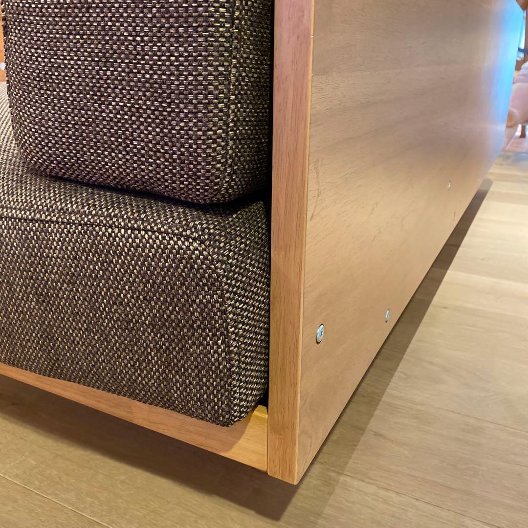 むらさき 無印良品 ゆったり座れるアームレスソファ 3シーター