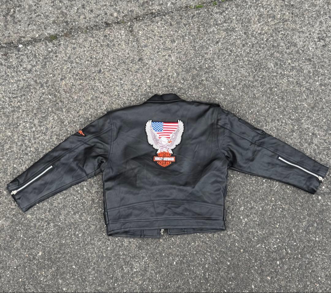 【Harley-Davidson 】レザージャケット　ワッペン付き