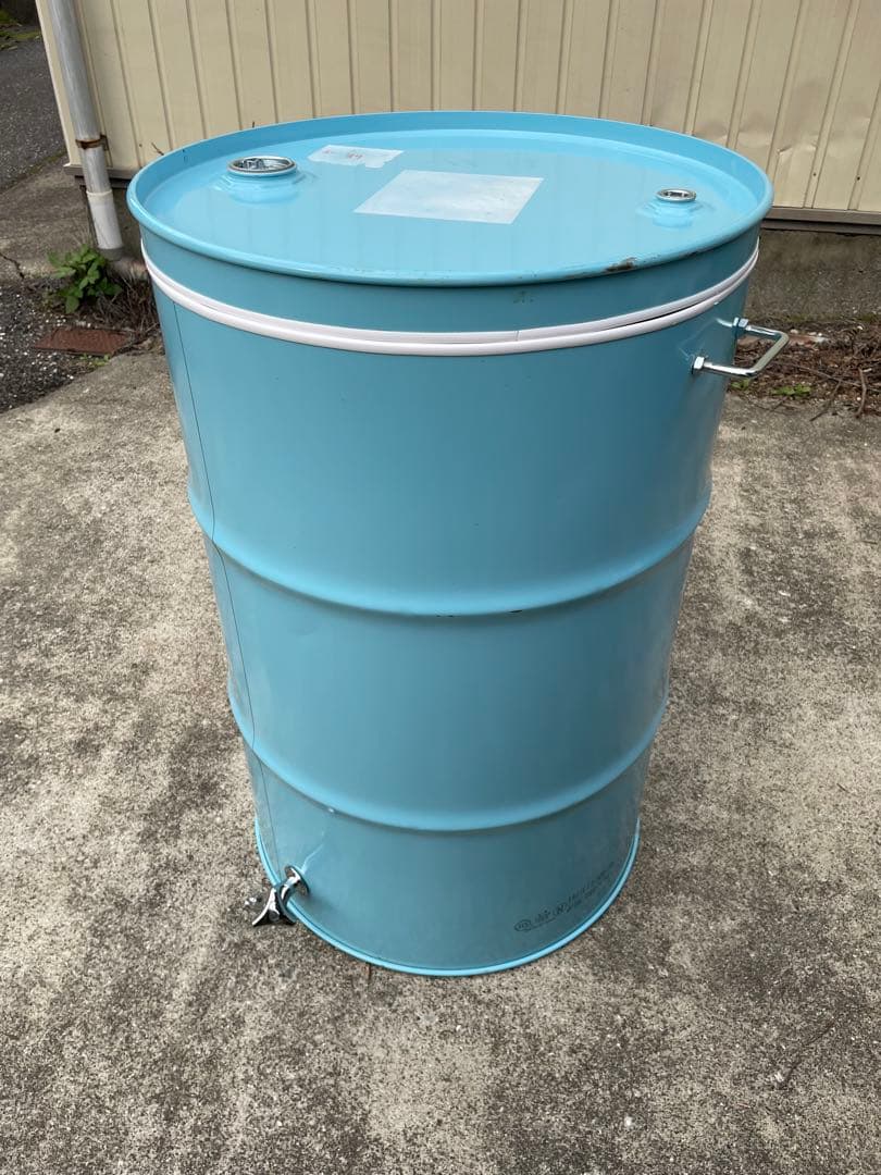 ドラム缶風呂 排水蛇口とすのこ付き 持ち手もあり