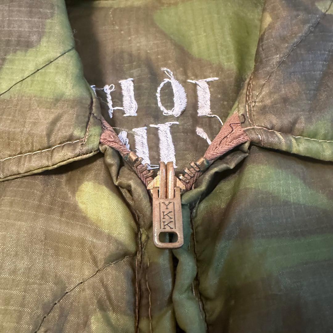 60s ベトジャン　迷彩　スカル　骸骨　スカジャン　刺繍　裏地なし　スーベニア