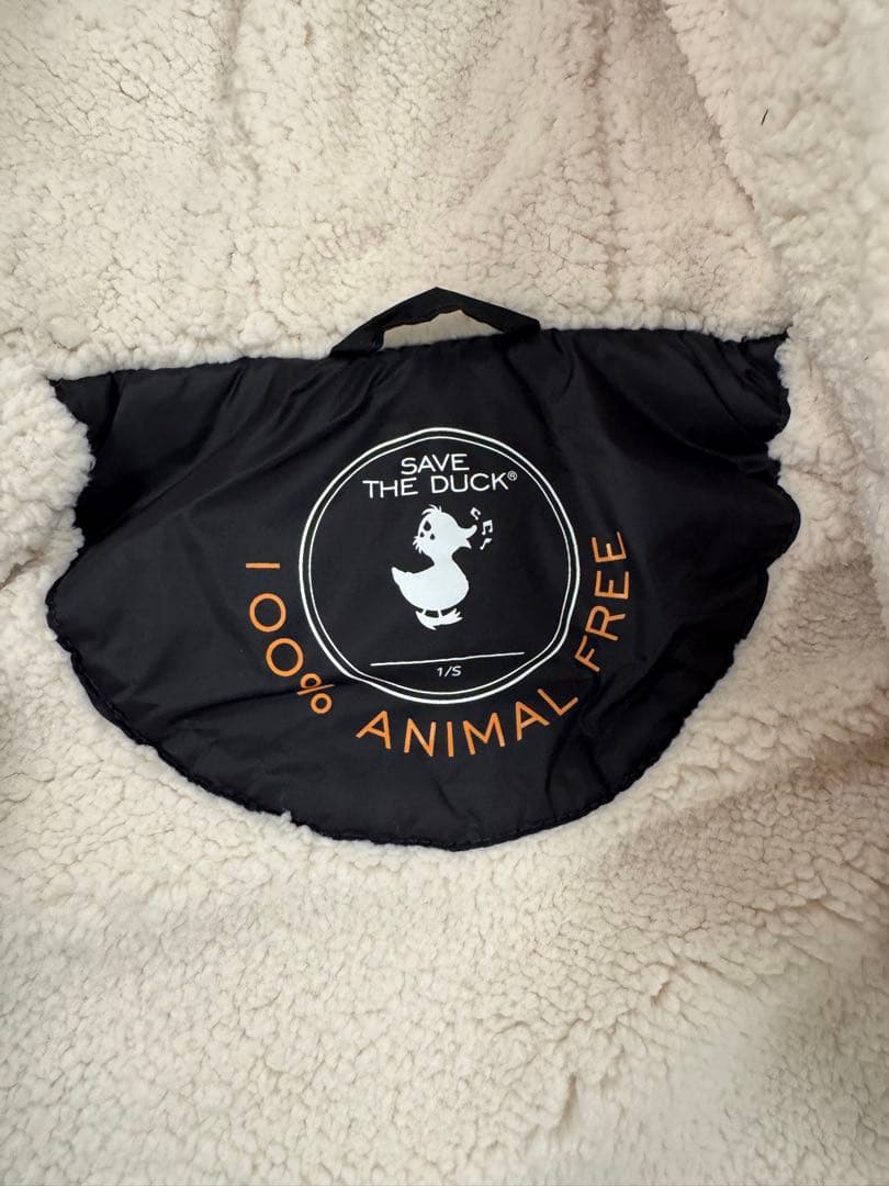 SAVE THE DUCK ボアフリース ブラックダウンジャケット1/Sサイズ