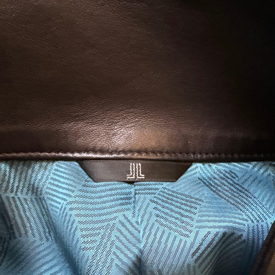 ランバンコレクション　レザーウール混合カジュアルジャケット　サイズ50