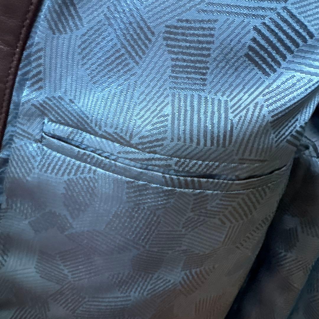 ランバンコレクション　レザーウール混合カジュアルジャケット　サイズ50