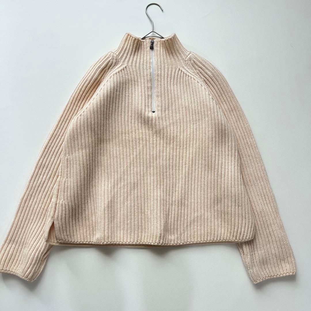 Max Mara✨ハーフジップ リブニット ピュアウール イタリア製 ベージュ
