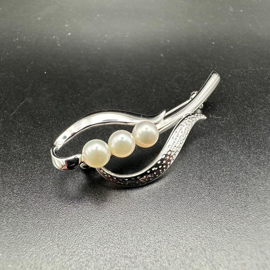 極美品✨　MIKIMOTO ミキモト　パール　ブローチ　ロゴ　刻印　1332