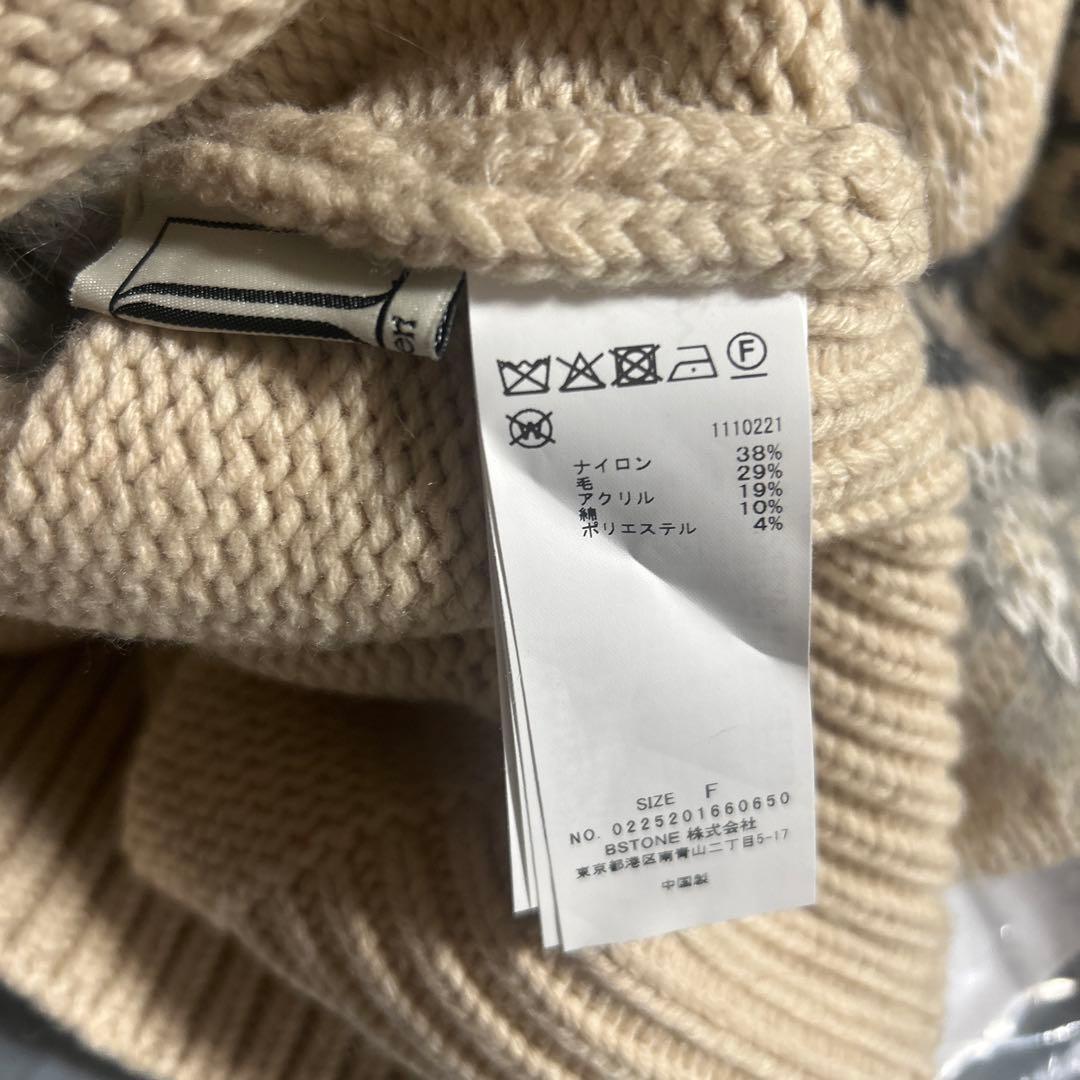 トップス AMERI UND 2WAY LADY NORDIC KNIT CARDIGAN