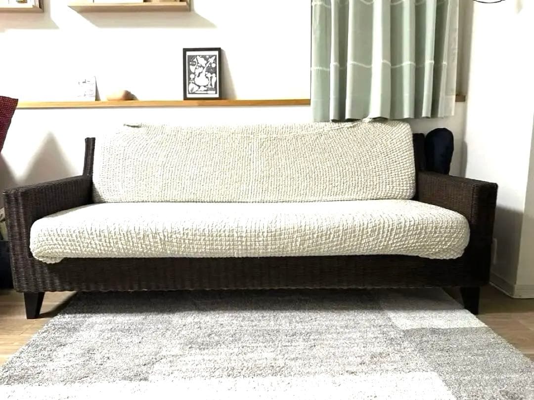 a.flat ラタンソファ　2.5人がけ