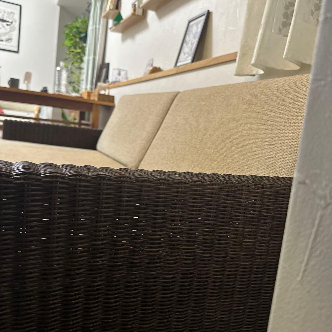 a.flat ラタンソファ　2.5人がけ