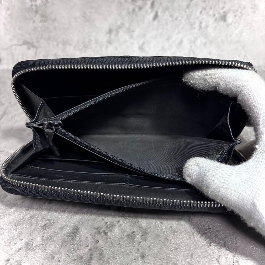 【箱付き！】GUCCI グッチ マイクログッチシマ ラウンド長財布 黒 ブラック