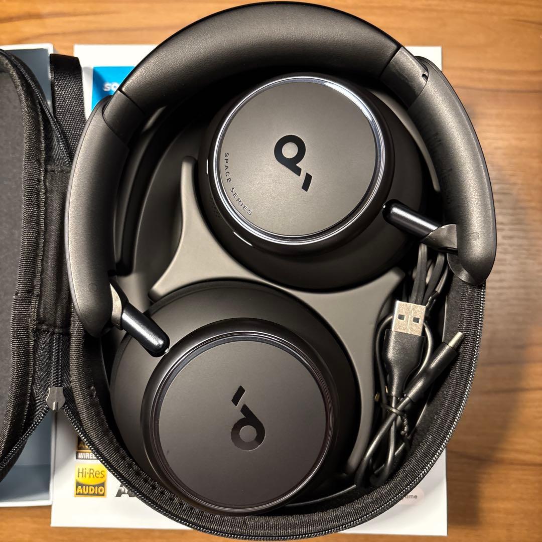 【美品】soundcore SPACE Q45 ワイヤレスヘッドフォン ブラック