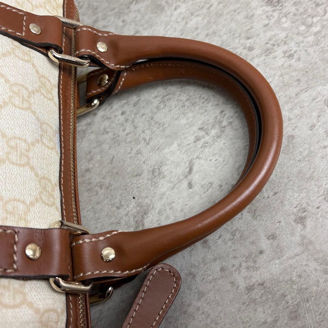 ✨廃盤品✨ グッチ ミニボストンバッグ GGスプリーム ホワイト 白色