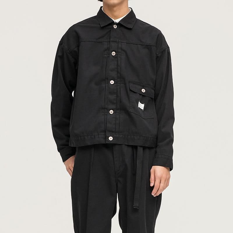 BEDWIN ベドウィン　オーバーサイズ　ツイルシャツ　黒