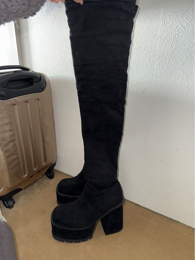 EMODA エモダ スクエアフィットロング 厚底 ニーハイブーツ