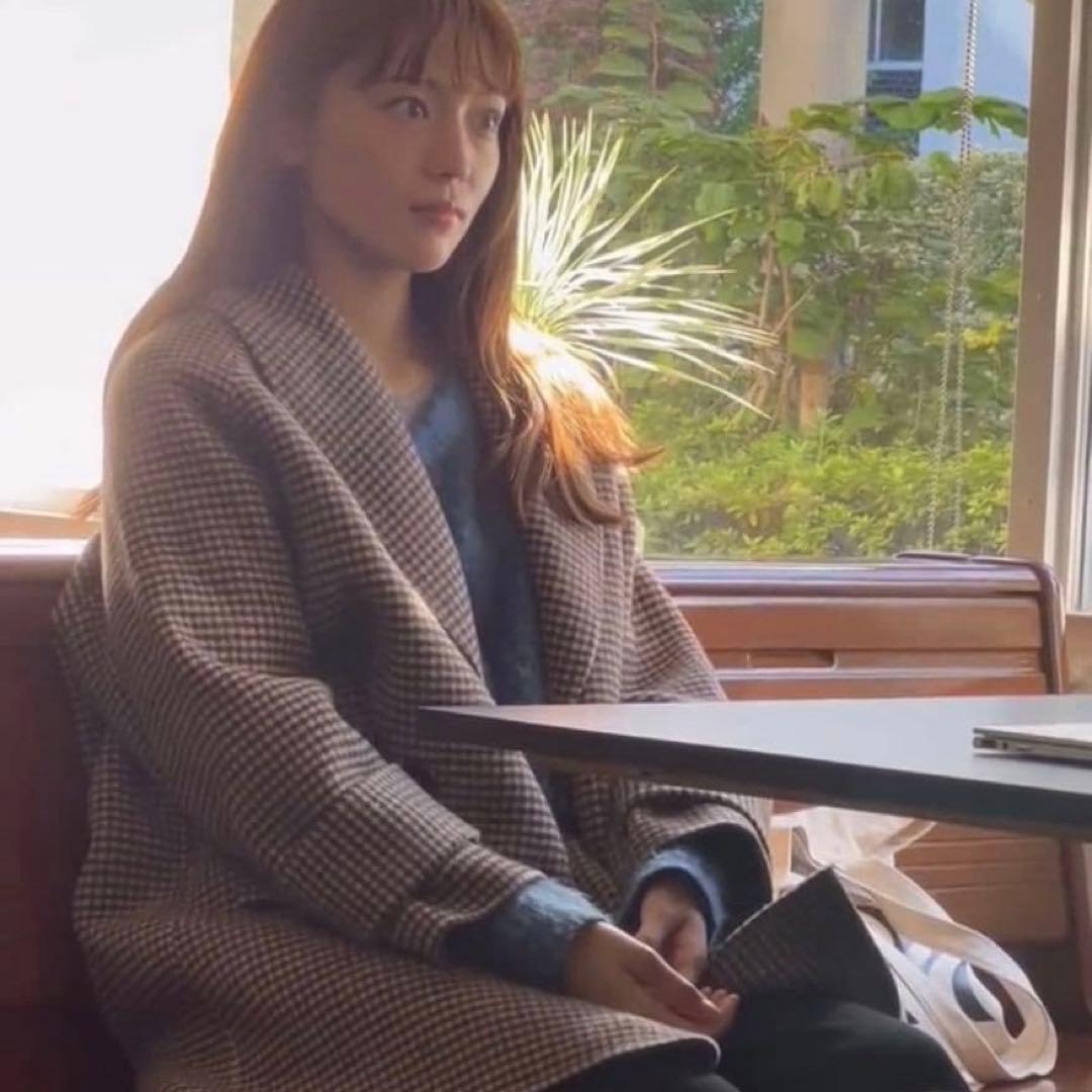 川口春奈着用　Mila Owen ミラオーウェン　接結ハーフ丈Ａラインコート