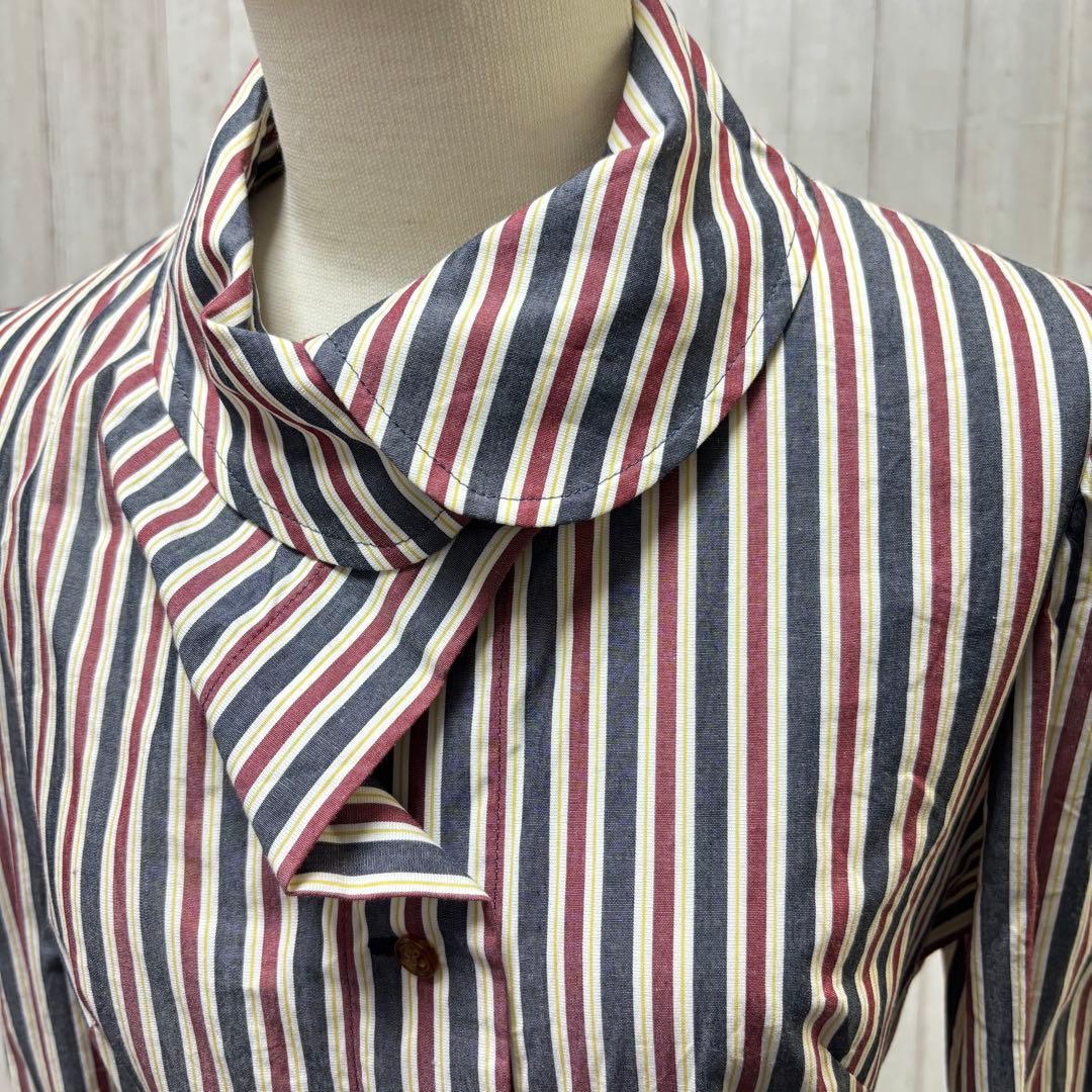 ヴィヴィアンウエストウッド　レッドレーベル　シャツ　変形　オーブ　ストライプ