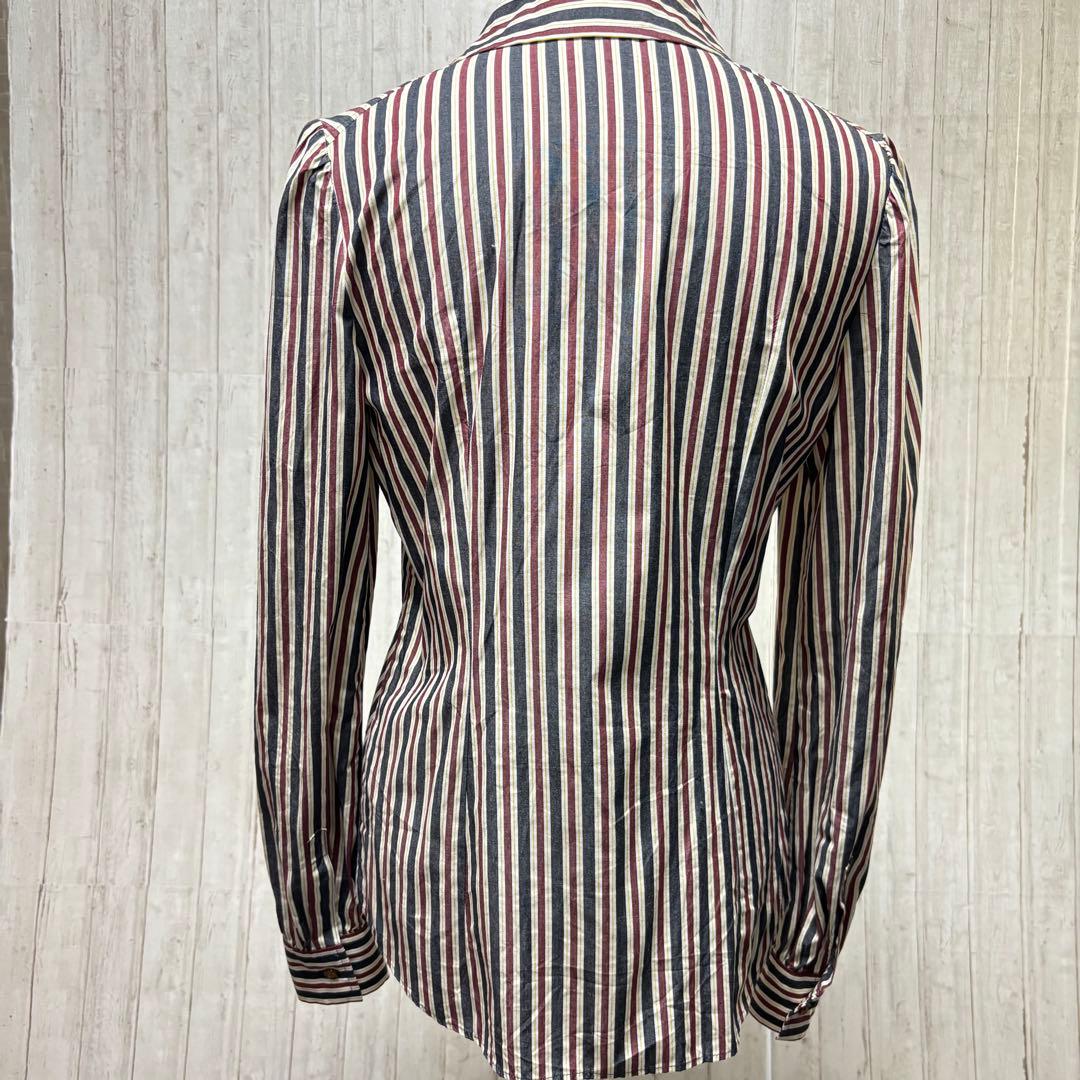 ヴィヴィアンウエストウッド　レッドレーベル　シャツ　変形　オーブ　ストライプ