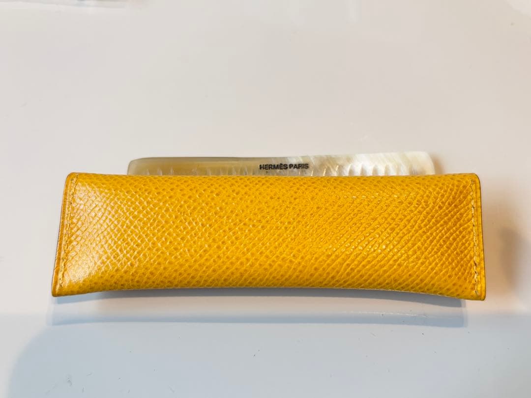 《未使用》Hermes エルメス バッファローホーン くし コーム レザーケース