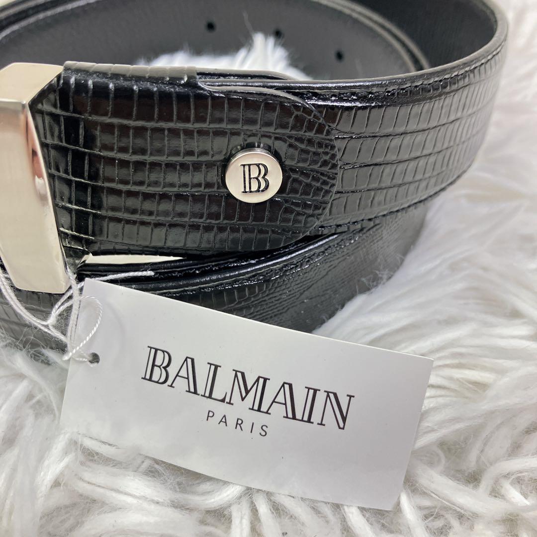 【新品】BALMAIN バルマン　クロコダイル型押し　レザーベルト　本革