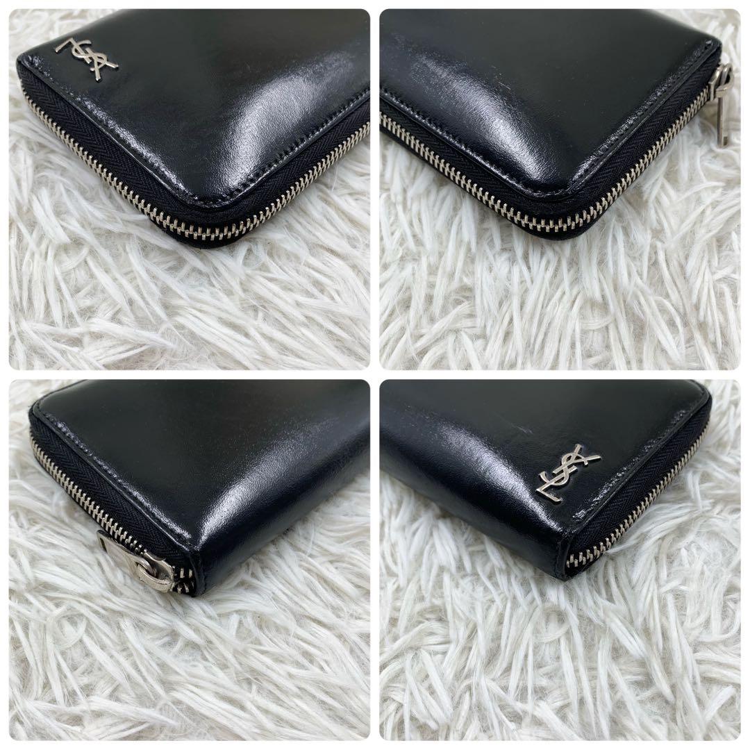 【✨美品✨】サンローラン カサンドラウンドジップ 長財布 メンズ ブラック