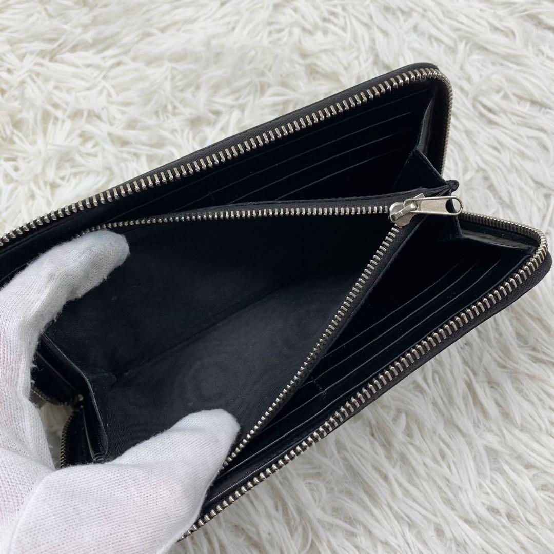 【✨美品✨】サンローラン カサンドラウンドジップ 長財布 メンズ ブラック