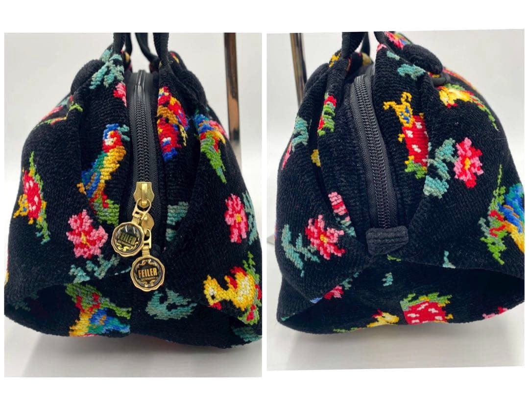 極美品 フェイラー ボストンバッグ ハンド トート ハイジ 腕掛け シュニール