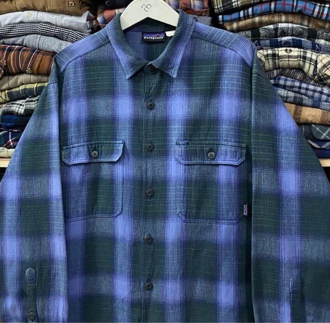 超希パタゴニア オンブレ ヘビーフランネルシャツ ポルトガル製 Mサイズ