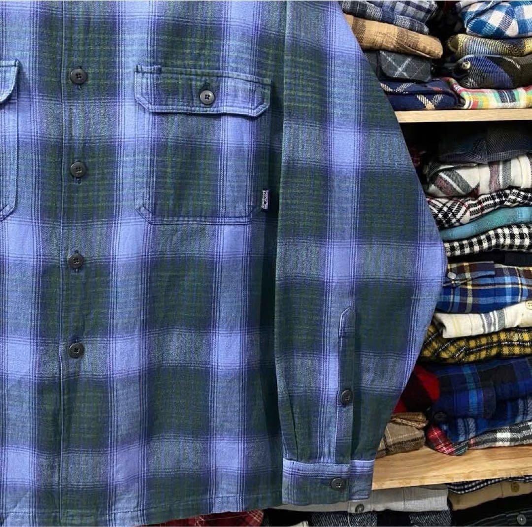 超希パタゴニア オンブレ ヘビーフランネルシャツ ポルトガル製 Mサイズ