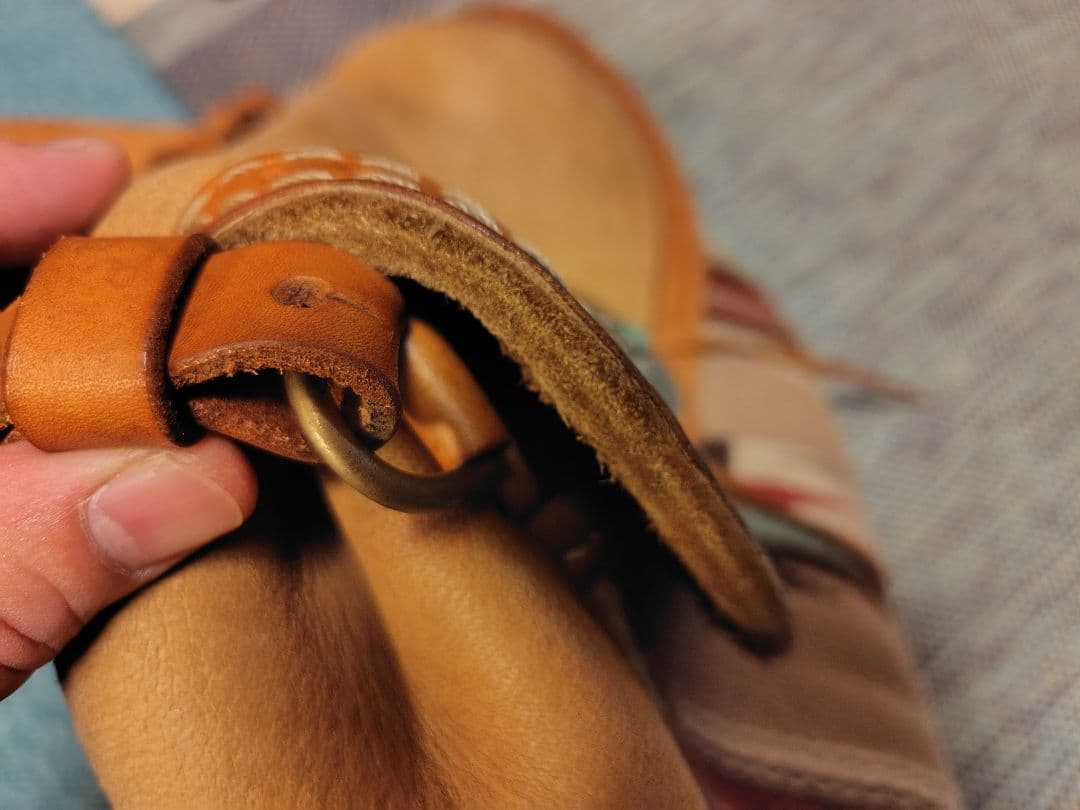 LuckyJohnラッキージョン エルクスキンバッグウエストバック コンチョ付