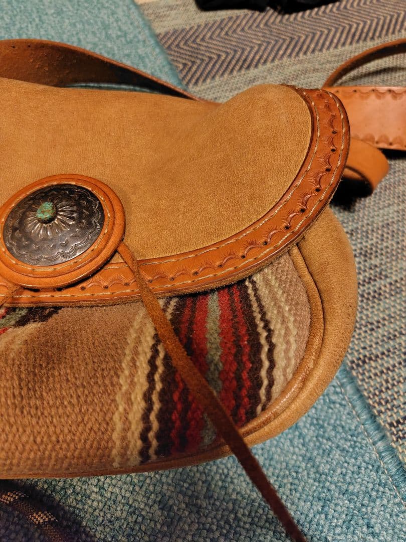 LuckyJohnラッキージョン エルクスキンバッグウエストバック コンチョ付