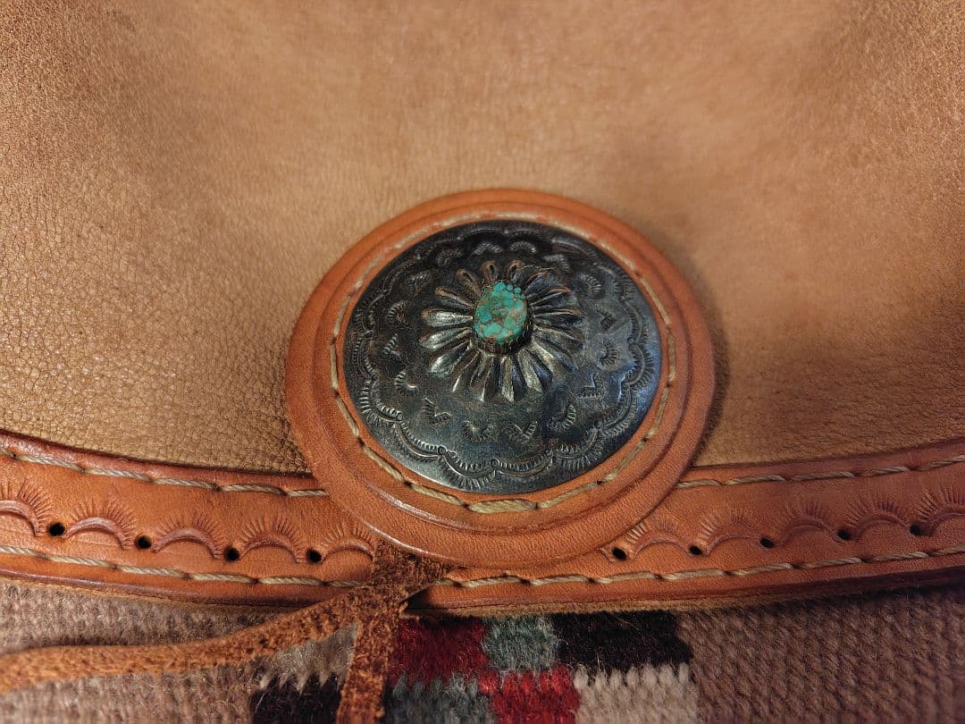 LuckyJohnラッキージョン エルクスキンバッグウエストバック コンチョ付