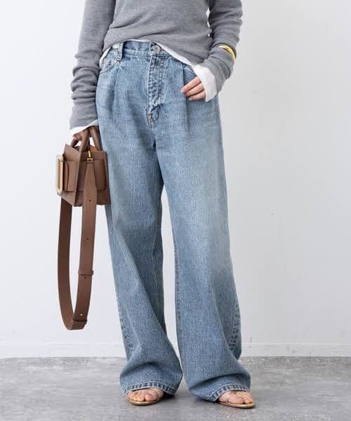 完売品 EVERYDAY I LIKE. タックバギーデニムパンツ ワイド