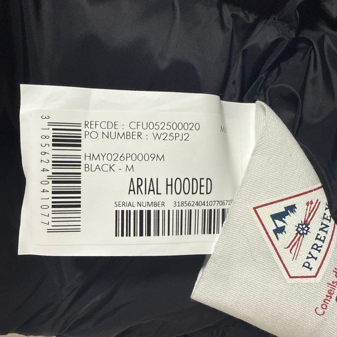 PYRENEX ブラックダウンジャケット フード付き