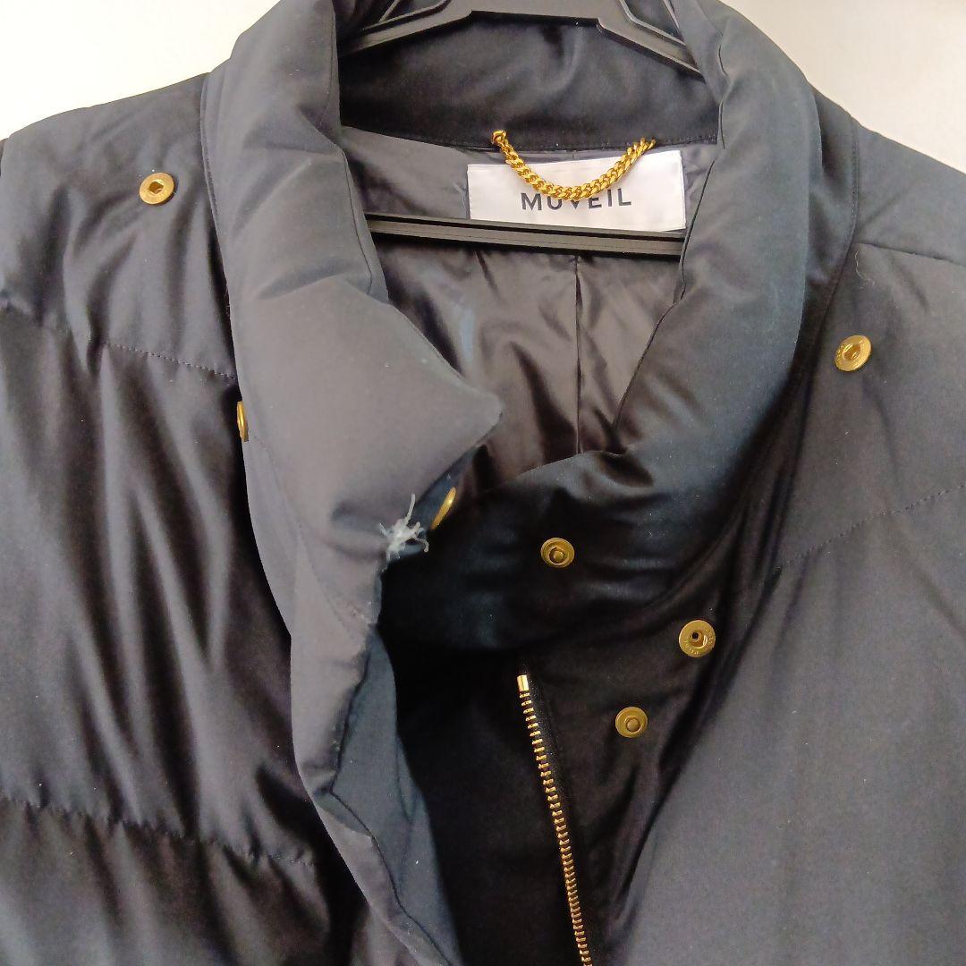 MUVEIL ミュベール ビジュー ファーダウンコート ブラック