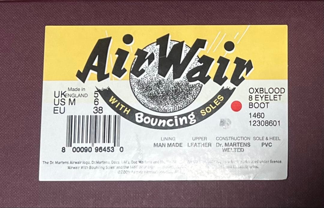 Dr.Martens Made In ENGLAND 8ホール OXBLOOD