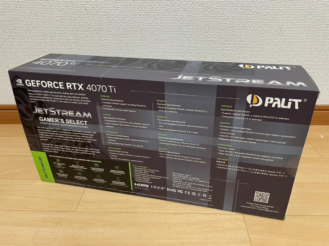 グラフィックボード・グラボ・ビデオカード Palit GeForce RTX4070ti 12GB JetStream