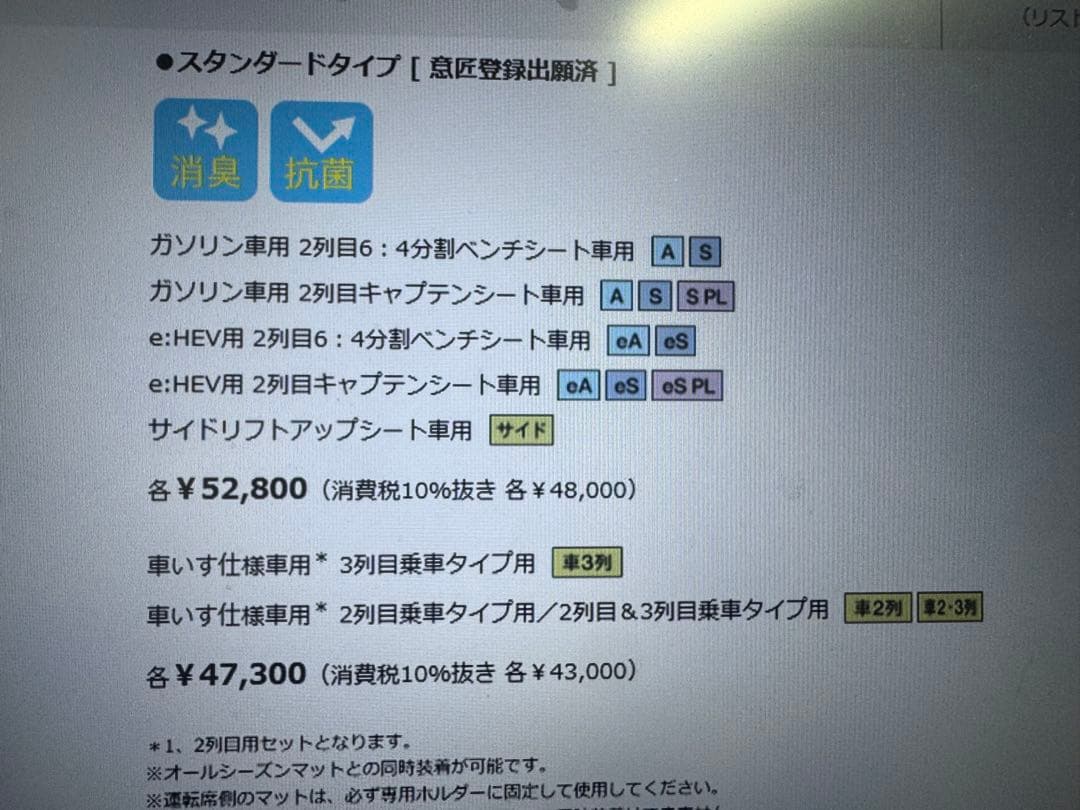 STEP WGN フロアカーペットマット スタンダードタイプ　新車外し。