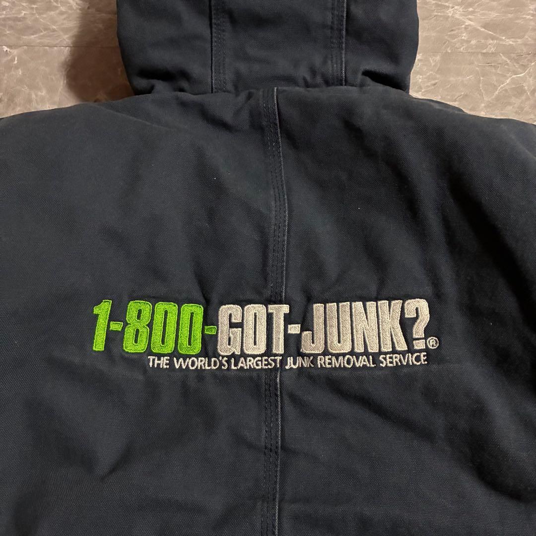 90s BERNE ダック地アクティブジャケット企業刺繍ロゴ ビック刺繍 短丈M