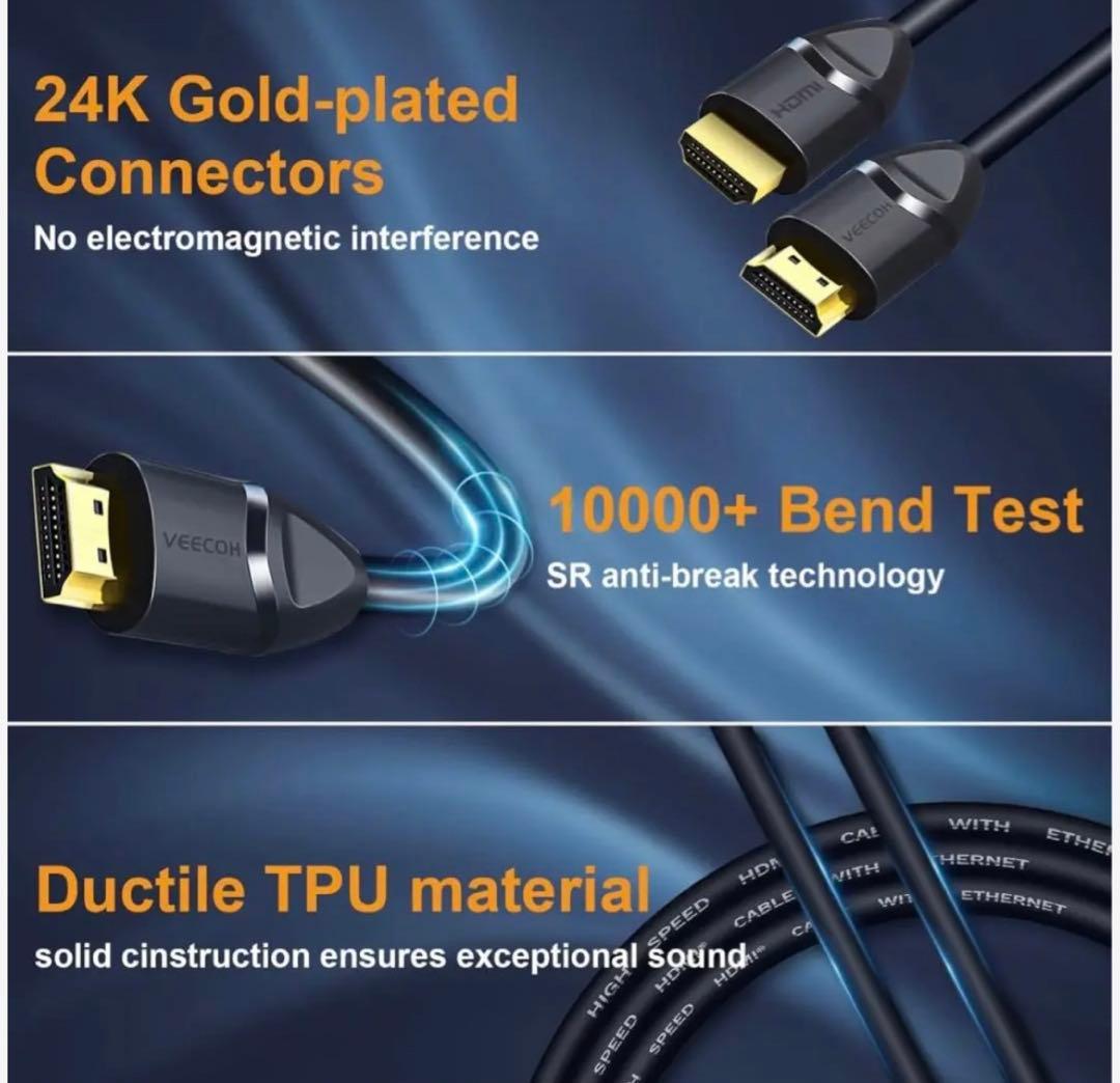 VEECOH 4K HDMIケーブル 　2m 2本パック 超高速