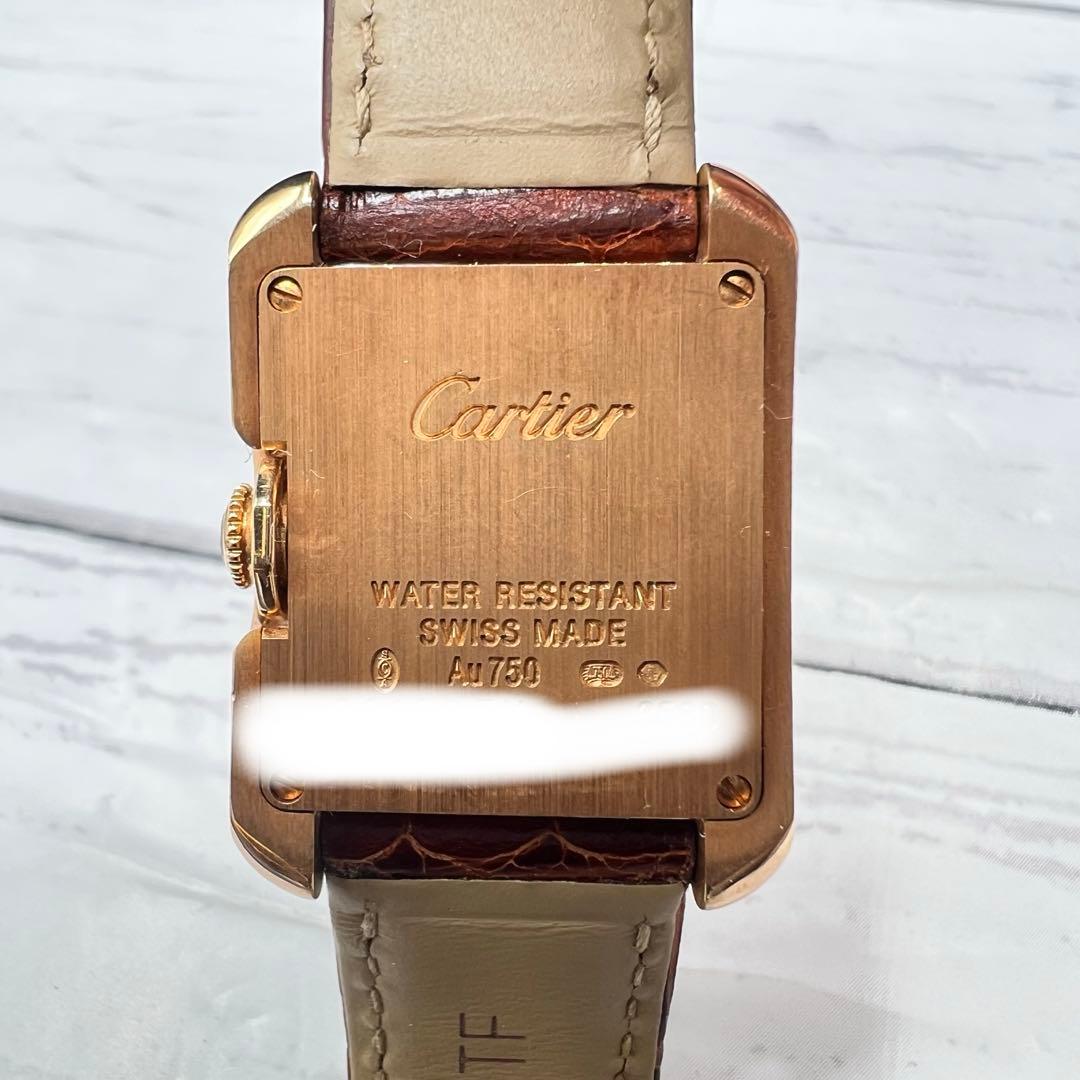 Cartier カルティエ タンクアングレーズSM K18 PG/革ベルト
