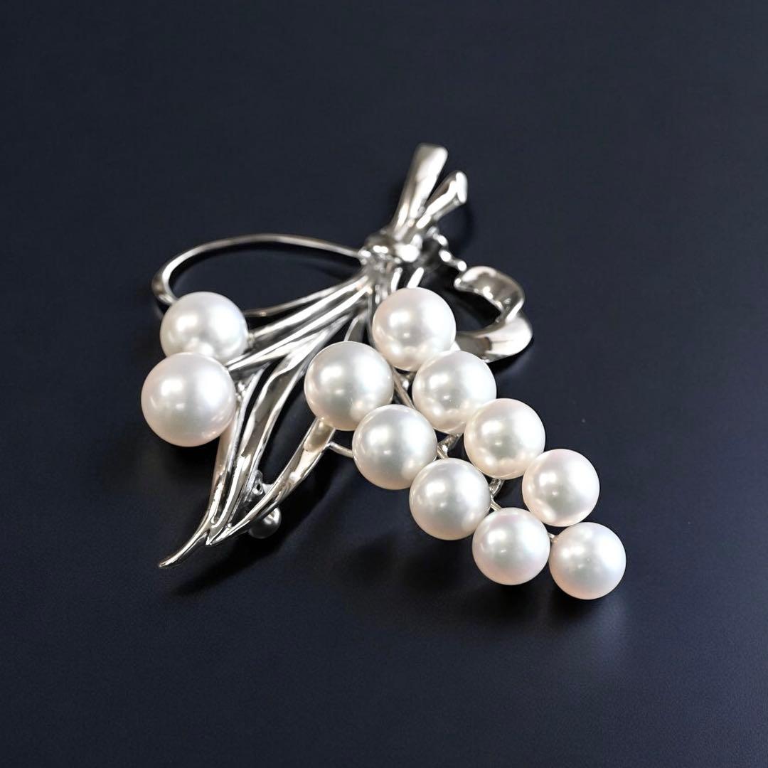 【未使用保管品】ミキモト　花珠級　アコヤ　パール　本真珠　ブローチ　コサージュ