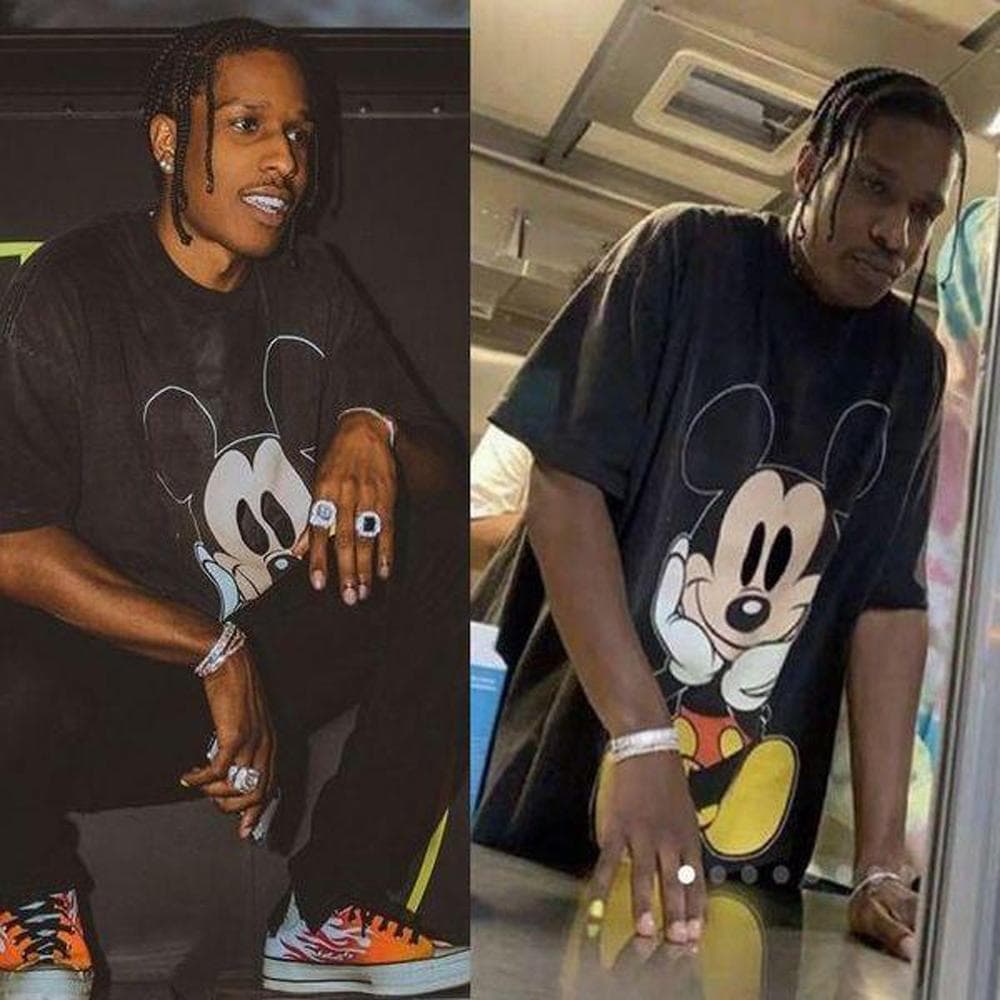 【90年代USA製】ディズニー ミッキー スウェット 青パン お座り ビンテージ