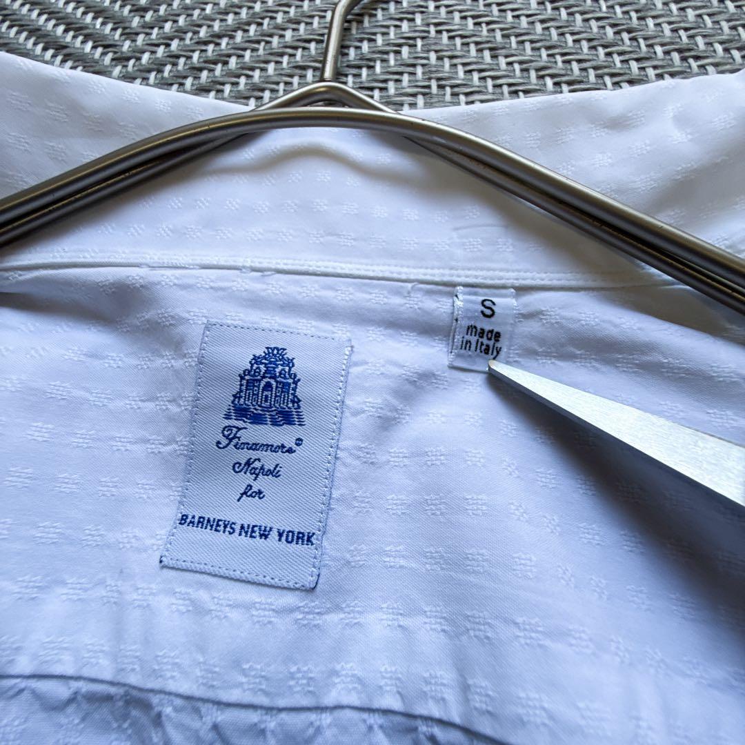 極美品 Finamore バーニーズニューヨーク オープンカラー BDシャツ S