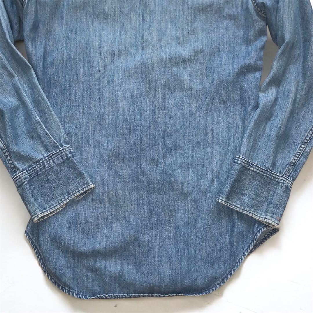 60s ビンテージ ラングラー デニムウェスタンシャツ27MW/14.5-32