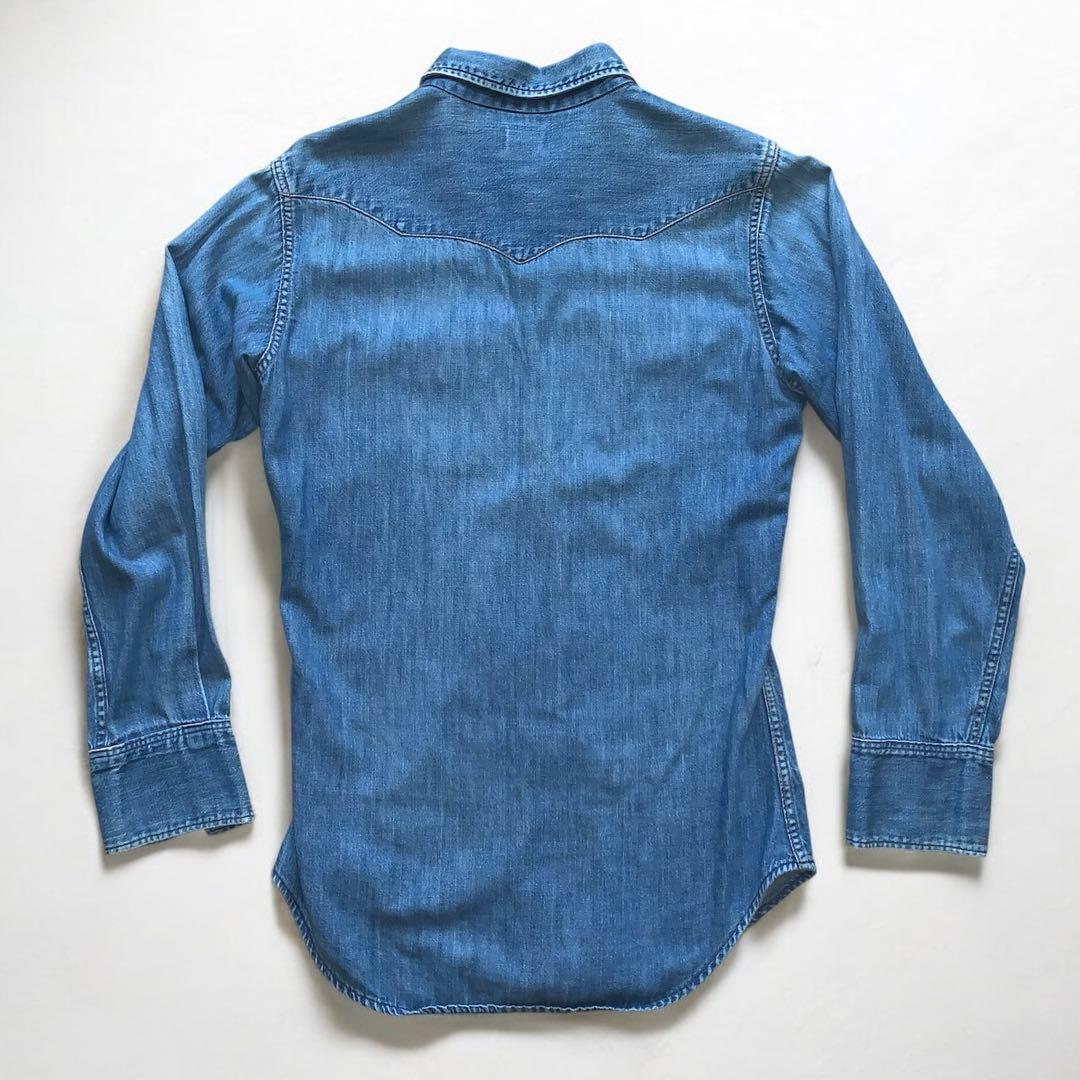 60s ビンテージ ラングラー デニムウェスタンシャツ27MW/14.5-32