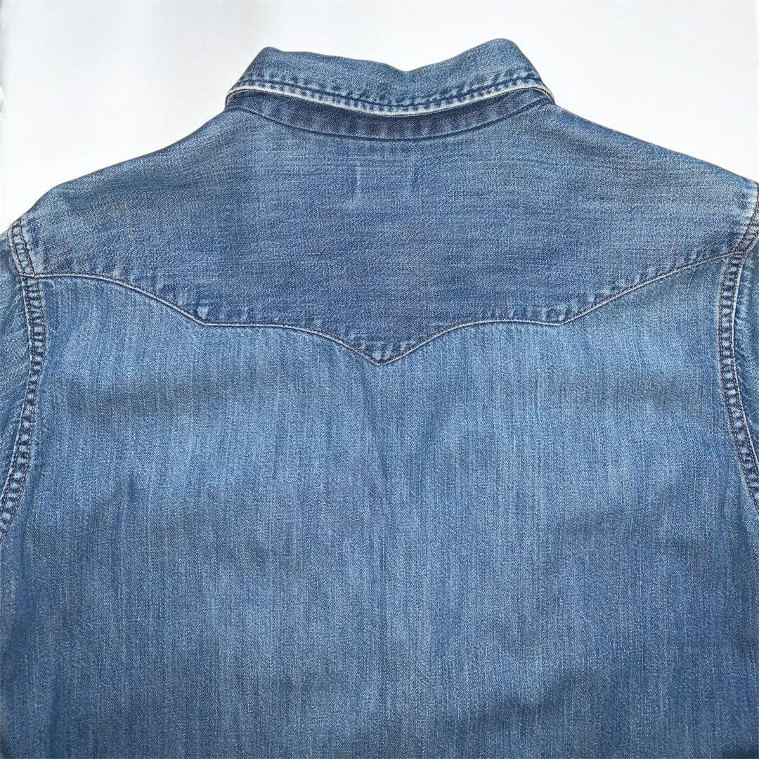 60s ビンテージ ラングラー デニムウェスタンシャツ27MW/14.5-32