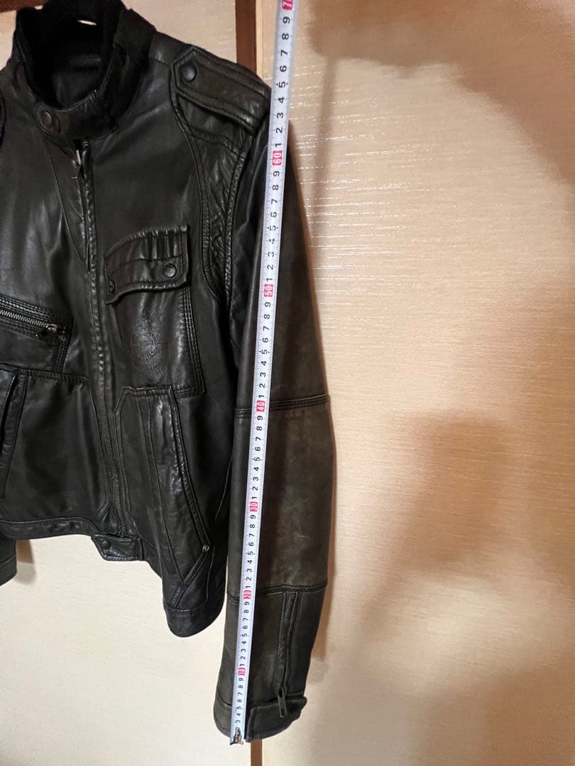 DIESEL レザーシングルライダースジャケット　古着